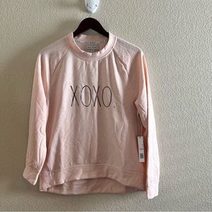 Rae Dunn XOXO Light Pink Sweatshirt Size Medium NWT